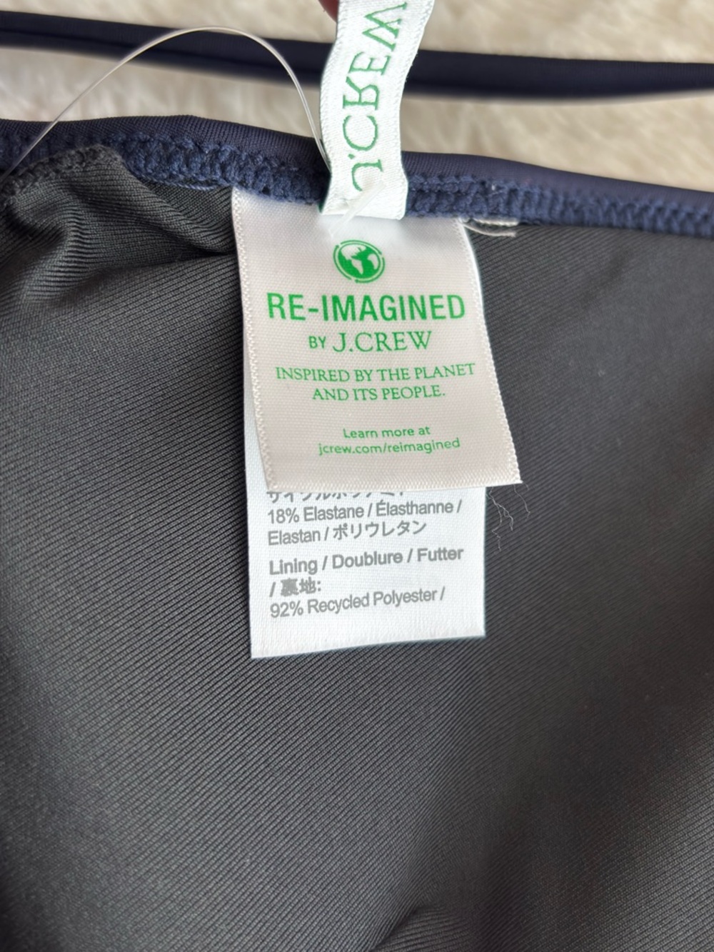 J. Crew Plunge Bikini Top in Navy Size Medium NEW Padded Beach Vacation Summer - Picture 10 of 14